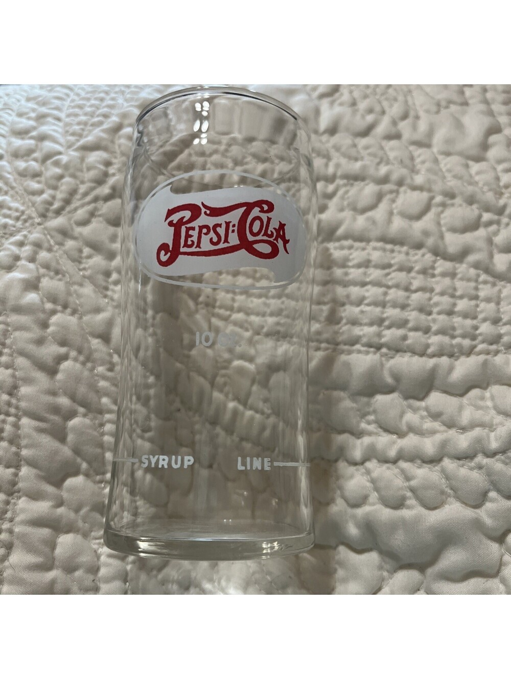 Vintage 1940s Pepsi Cola 10 Oz Soda Double Dot Syrup Line Federal Glass